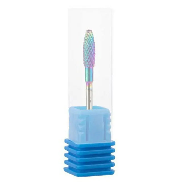 Rainbow Tungsten Steel Flame Nail Drill Bit (Medium Grit)