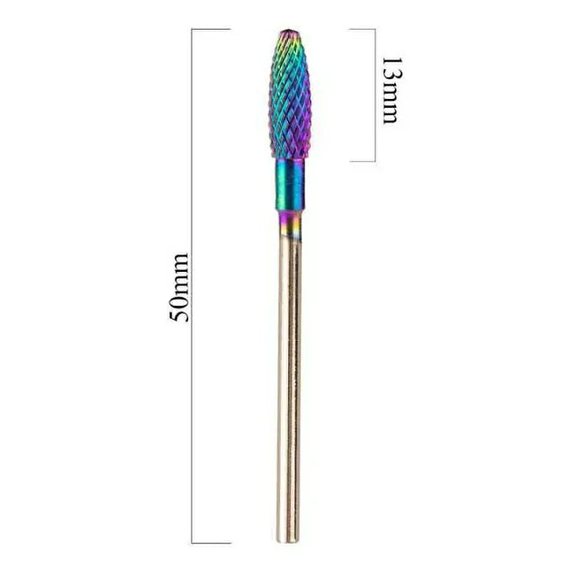 Rainbow Tungsten Steel Flame Nail Drill Bit (Medium Grit)