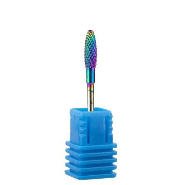 Rainbow Tungsten Steel Flame Nail Drill Bit (Medium Grit)