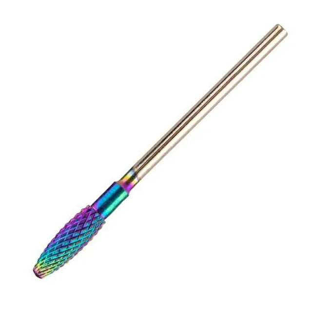 Rainbow Tungsten Steel Flame Nail Drill Bit (Medium Grit)