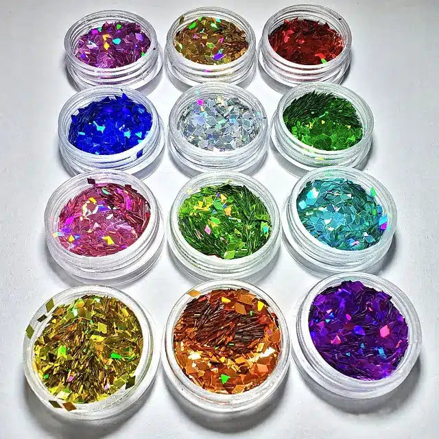 Rhombus Shaped Mylar Nail Accessories (Set Of 12)