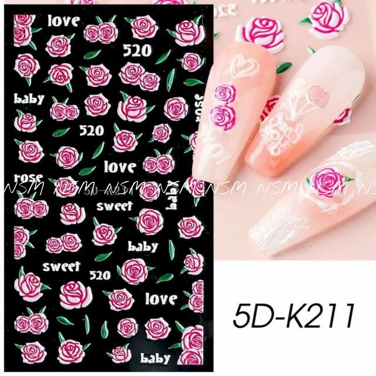 Rose 5D Sticker Sheets (5D-K211)