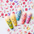 Rose And Butterfly Embossed 5D Nail Art Sticker Sheets (Z-D4325)