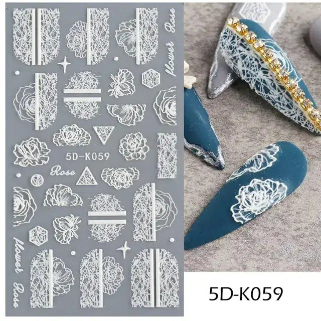Roses And Flowers 5D Stickers Sheet (5D - K059)