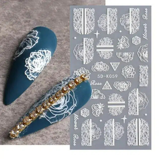 Roses And Flowers 5D Stickers Sheet (5D - K059)