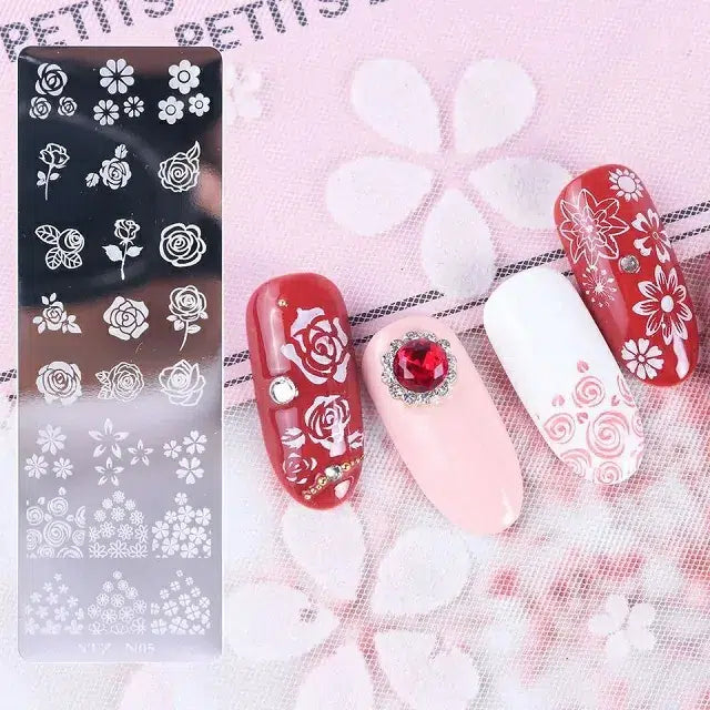 Roses And Flowers Nail Stamping Plate (XY-N05)