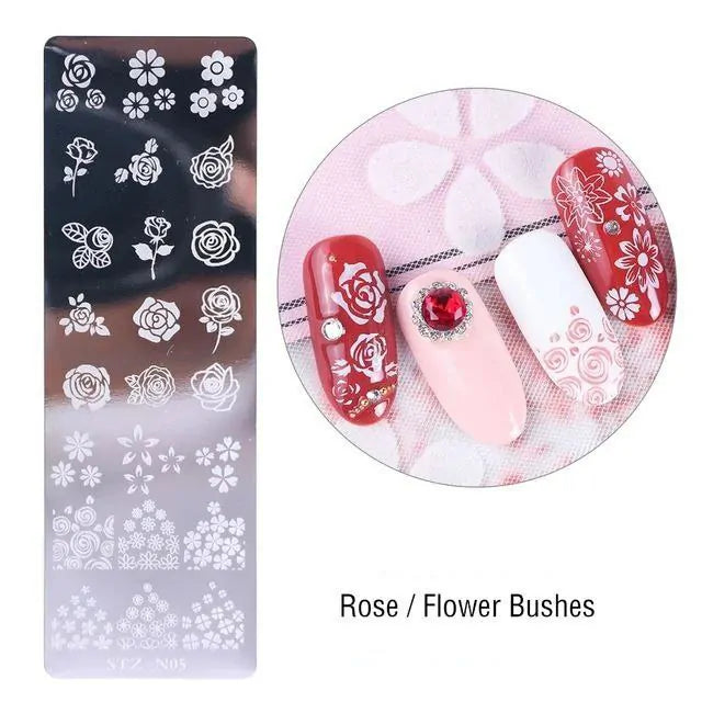 Roses And Flowers Nail Stamping Plate (XY-N05)