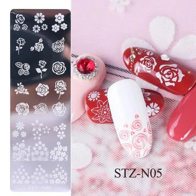 Roses And Flowers Nail Stamping Plate (XY-N05)