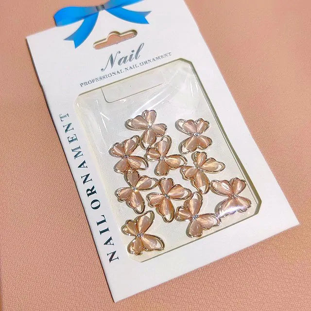 Rose Gold Butterfly Nail Charms
