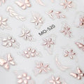 Rose Gold Floral 3D Nail Stickers (MO-520)