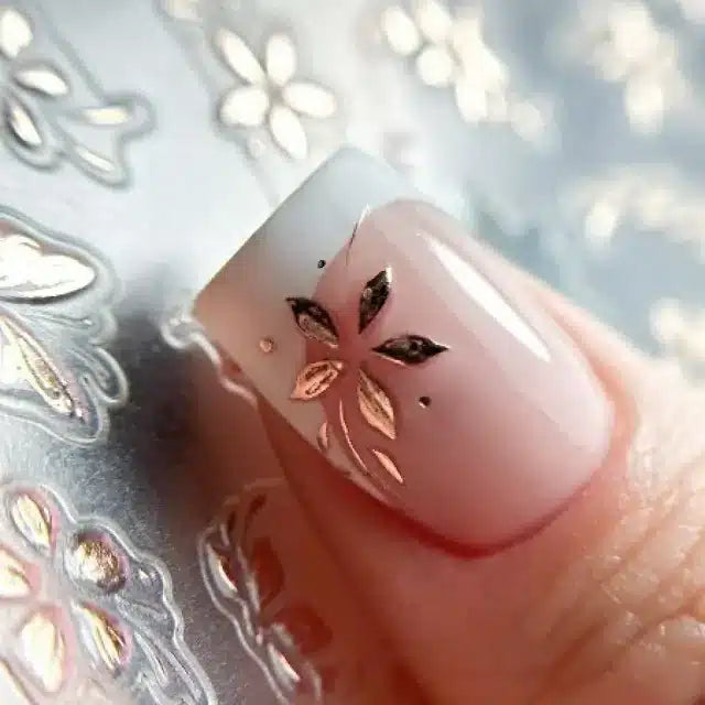 Rose Gold Floral 3D Nail Stickers (MO-520)