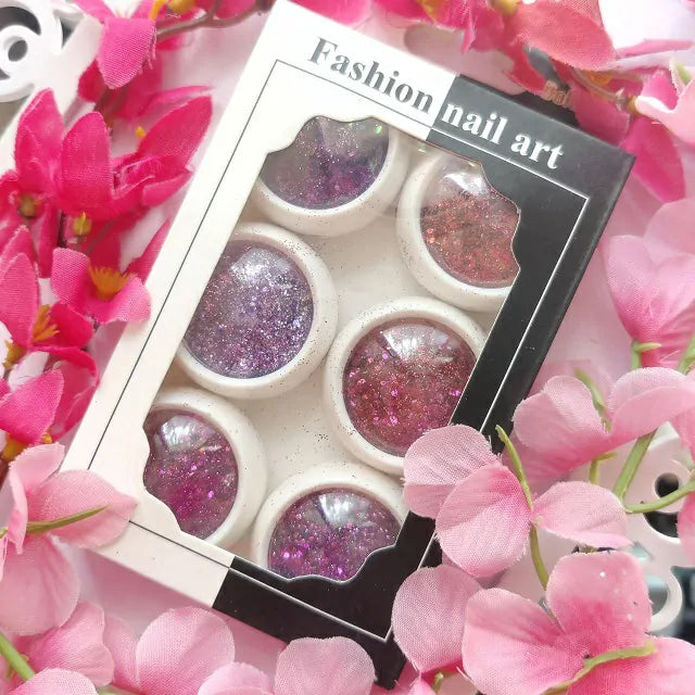 Rosegold And Red Glitter Mylar Mix (Set Of 6)
