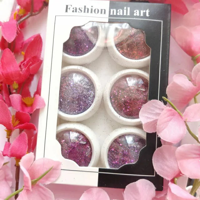 Rosegold And Red Glitter Mylar Mix (Set Of 6)
