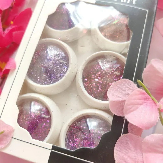 Rosegold And Red Glitter Mylar Mix (Set Of 6)
