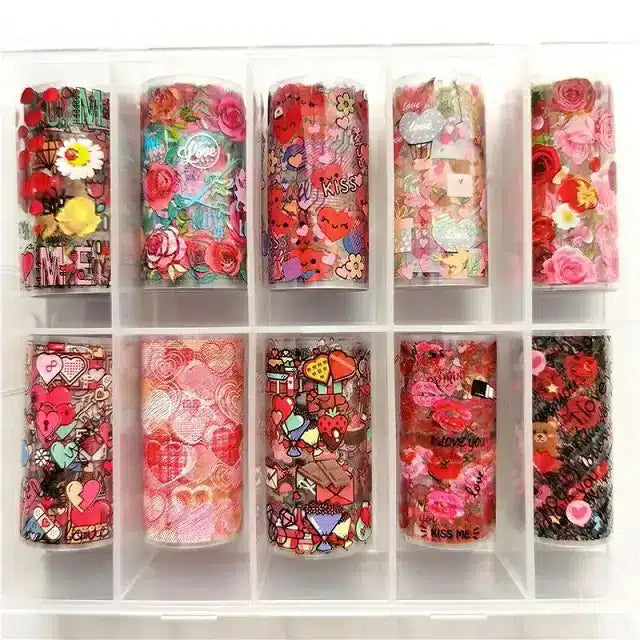 Roses Texts And Hearts Nail Transfer Foil Box