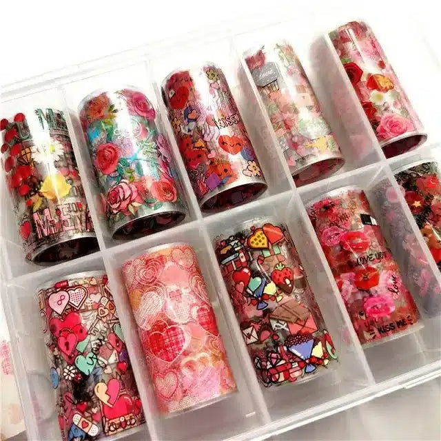 Roses Texts And Hearts Nail Transfer Foil Box