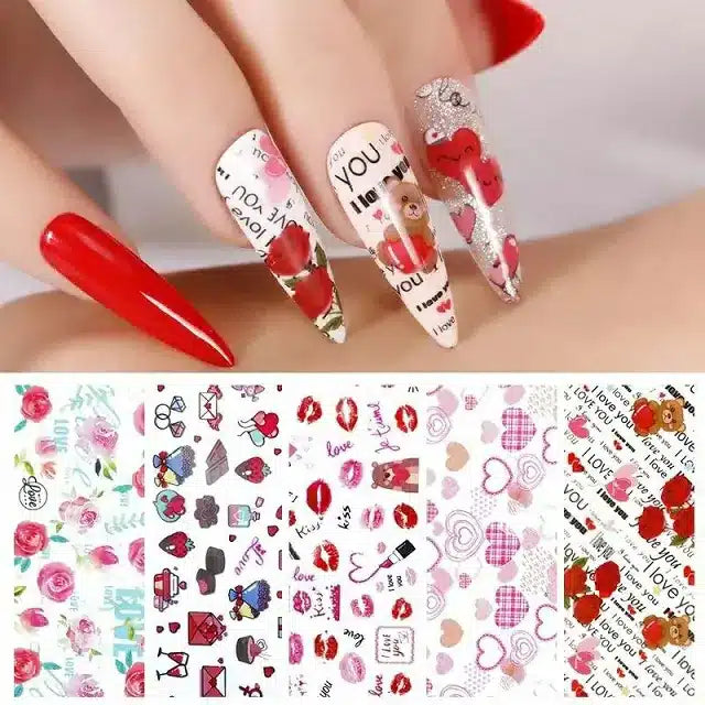 Roses Texts And Hearts Nail Transfer Foil Box