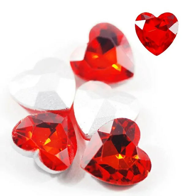 Ruby Heart Nail Charms (Pack Of 2 Pcs)