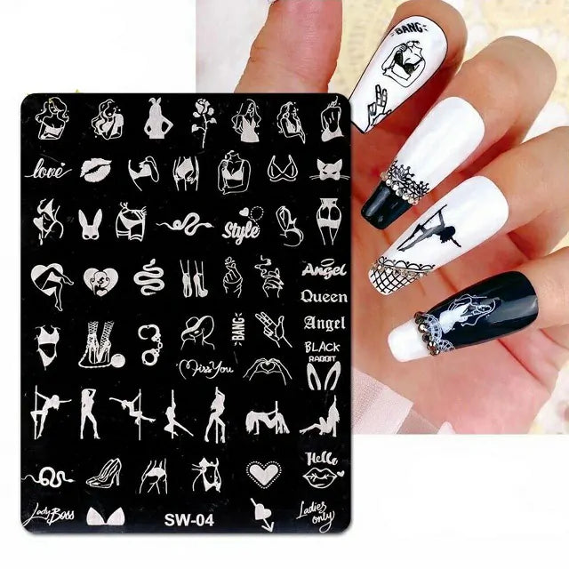 Sexy Lady And Pole Dancer Stamping Plate (XY2022-A04)