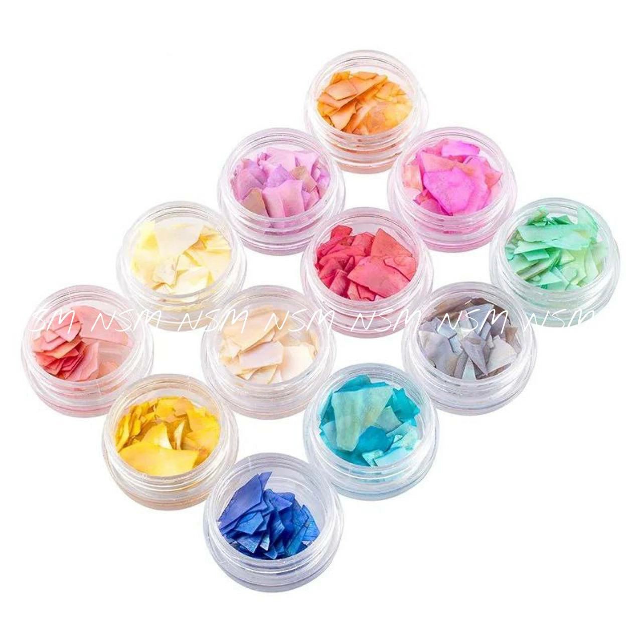 Shell Flakes Nail Art Mylars (Set Of 12)