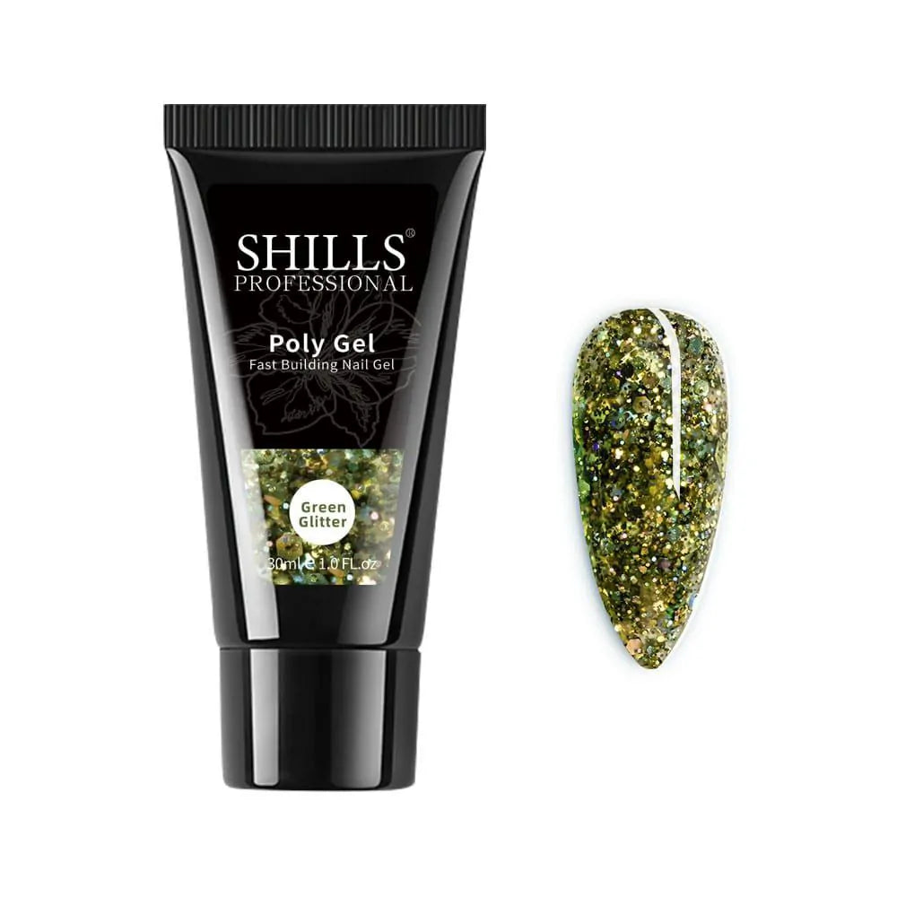 Shills Professional Polygel Green Glitter (30ml)