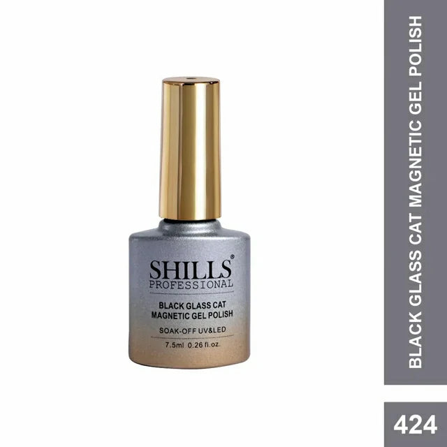 Shills Professional Black Glass Cat Magnetic Gel Polish No.424 (7.5ml)