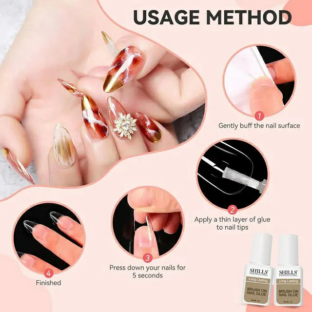 Shills Professional Brush On Nail Glue (7Gm)