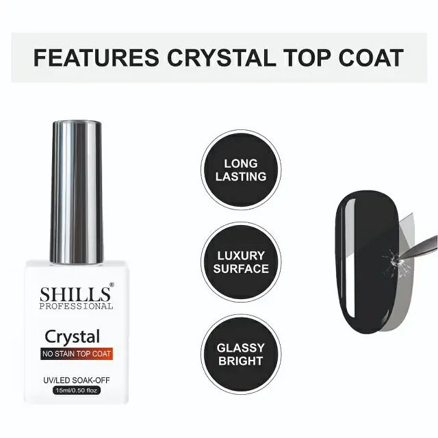 Shills Professional Crystal No Stain Top Coat (15ml)