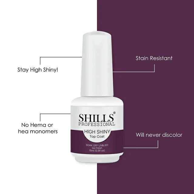 Shills Professional High Shiny Top Coat (15ml)