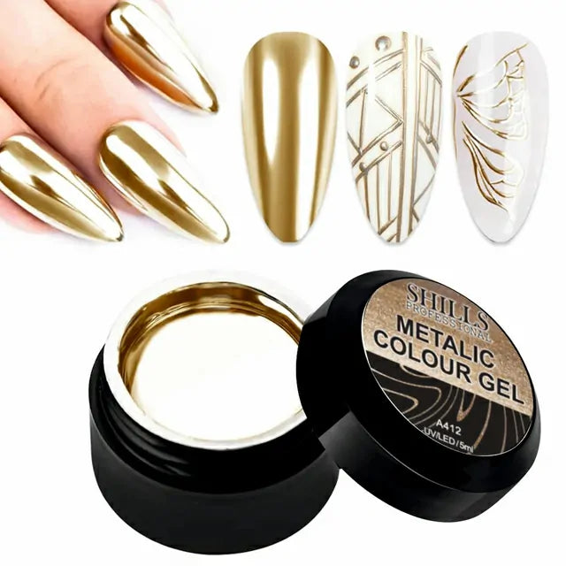 Shills Professional Metallic Color Gel Pots (5ml) (Gold-A412)