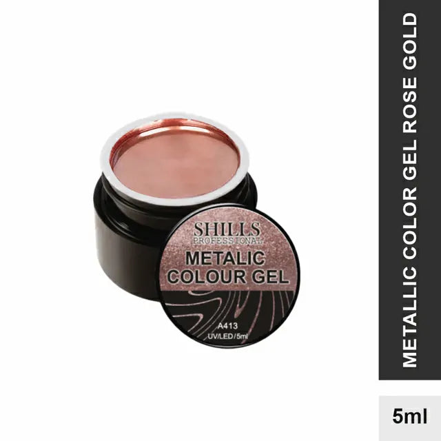 Shills Professional Metallic Color Gel Pots (5ml) (Rose Gold-A413)
