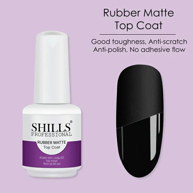 Shills Professional Rubber Matte Top Coat (15ml)