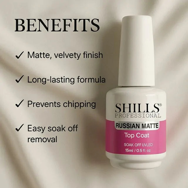 Shills Professional Russian Matte Top Coat (15ml)