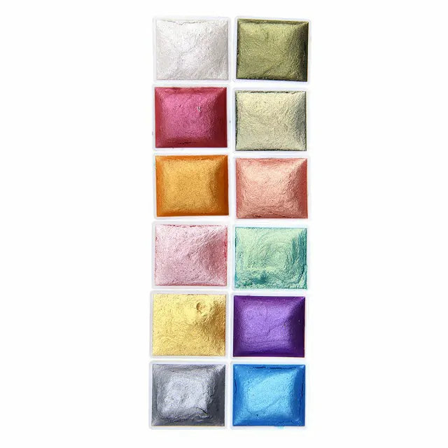 Shimmer Solid Watercolor (Set Of 6/12 Colors)