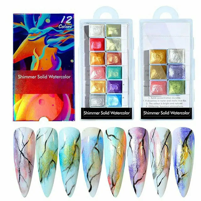 Shimmer Solid Watercolor (Set Of 6/12 Colors)