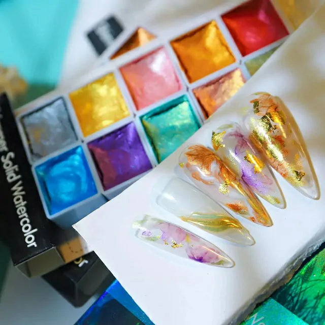 Shimmer Solid Watercolor (Set Of 6/12 Colors)