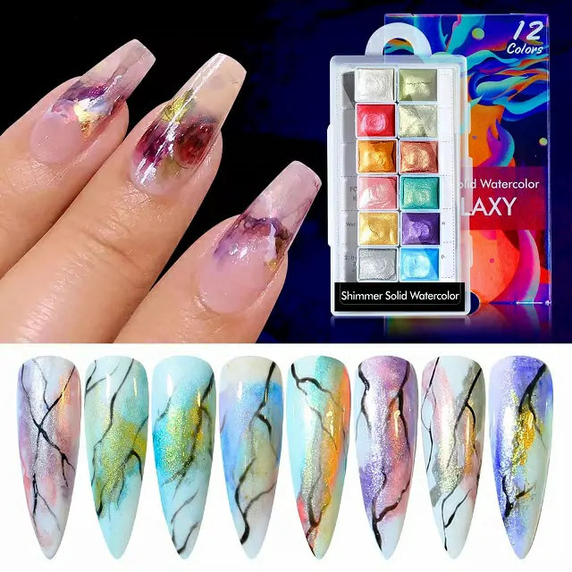 Shimmer Solid Watercolor (Set Of 6/12 Colors)