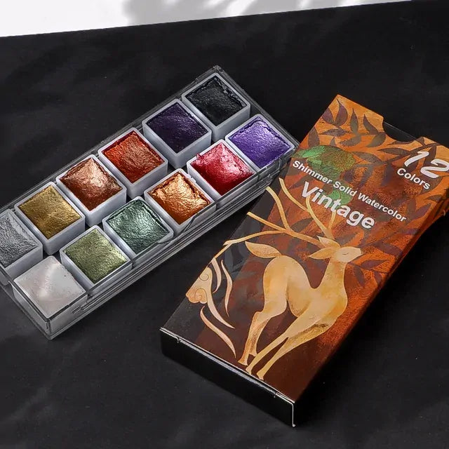 Shimmer Solid Watercolor Vintage (Set Of 12 Colors)