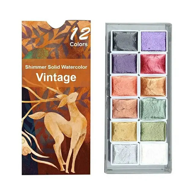 Shimmer Solid Watercolor Vintage (Set Of 12 Colors)