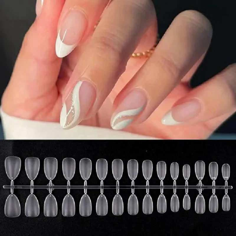 Short Almond Pre Buffed Gel Nail Tips Box (300 Pcs)