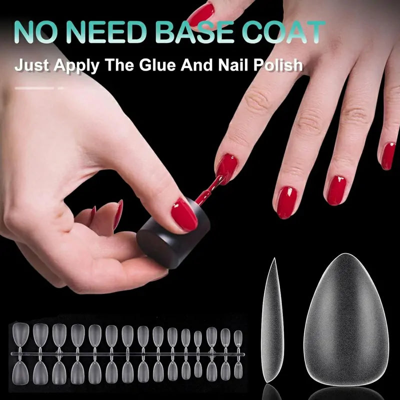 Short Almond Pre Buffed Gel Nail Tips Box (300 Pcs)
