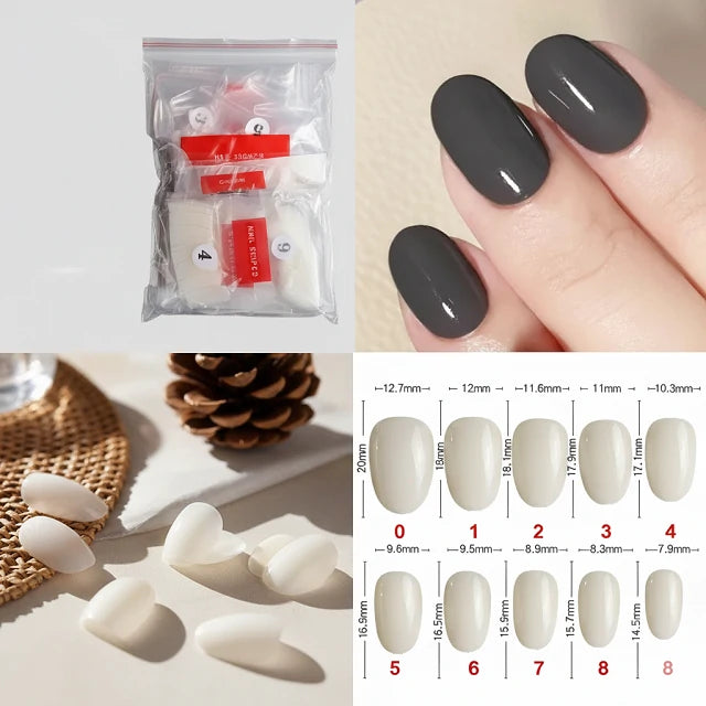 Short Oval Nail Tips (Pack Of 500 Pcs)