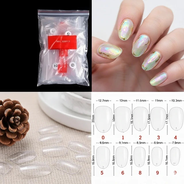 Short Oval Nail Tips (Pack Of 500 Pcs)