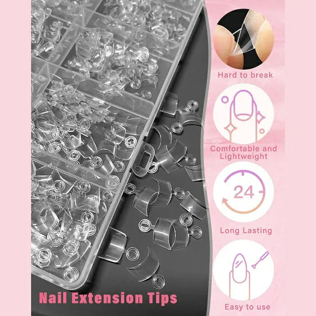 Short Square French Soft Gel Nail Tips (600 Pcs Box)