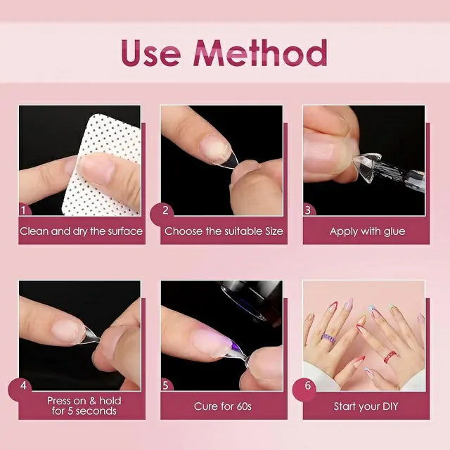 Short Stiletto French Soft Gel Nail Tips (600 Pcs Box)