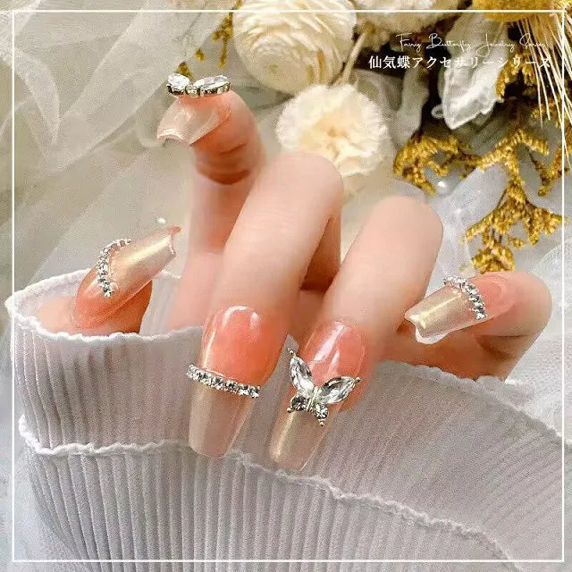 Silver Butterfly Nail Charms (Set Of 2 Pcs)