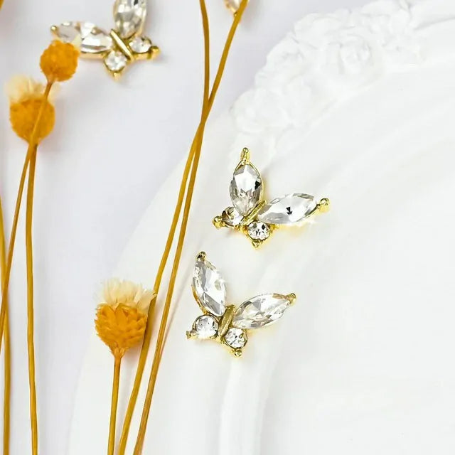 Silver Butterfly Nail Charms (Set Of 2 Pcs)
