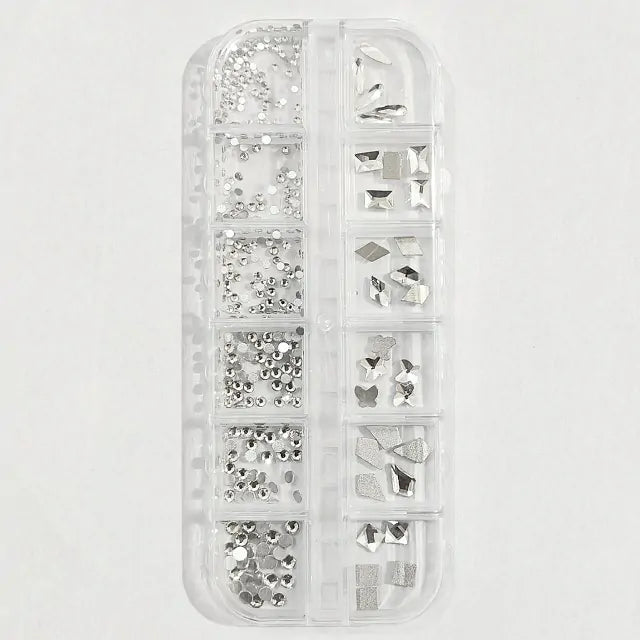 Silver Big Stones and Rhinestones Grid