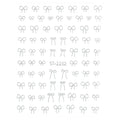 Silver Bow Tie Nail Art Sticker Sheet (ST-2232)
