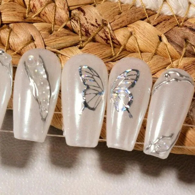 Silver Butterfly Holographic Stickers Sheet (869)